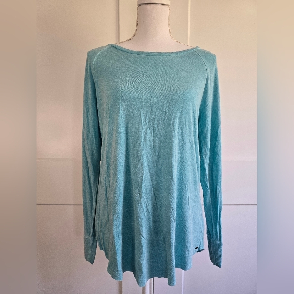 American Eagle Women's Blue Long Sleeve Top